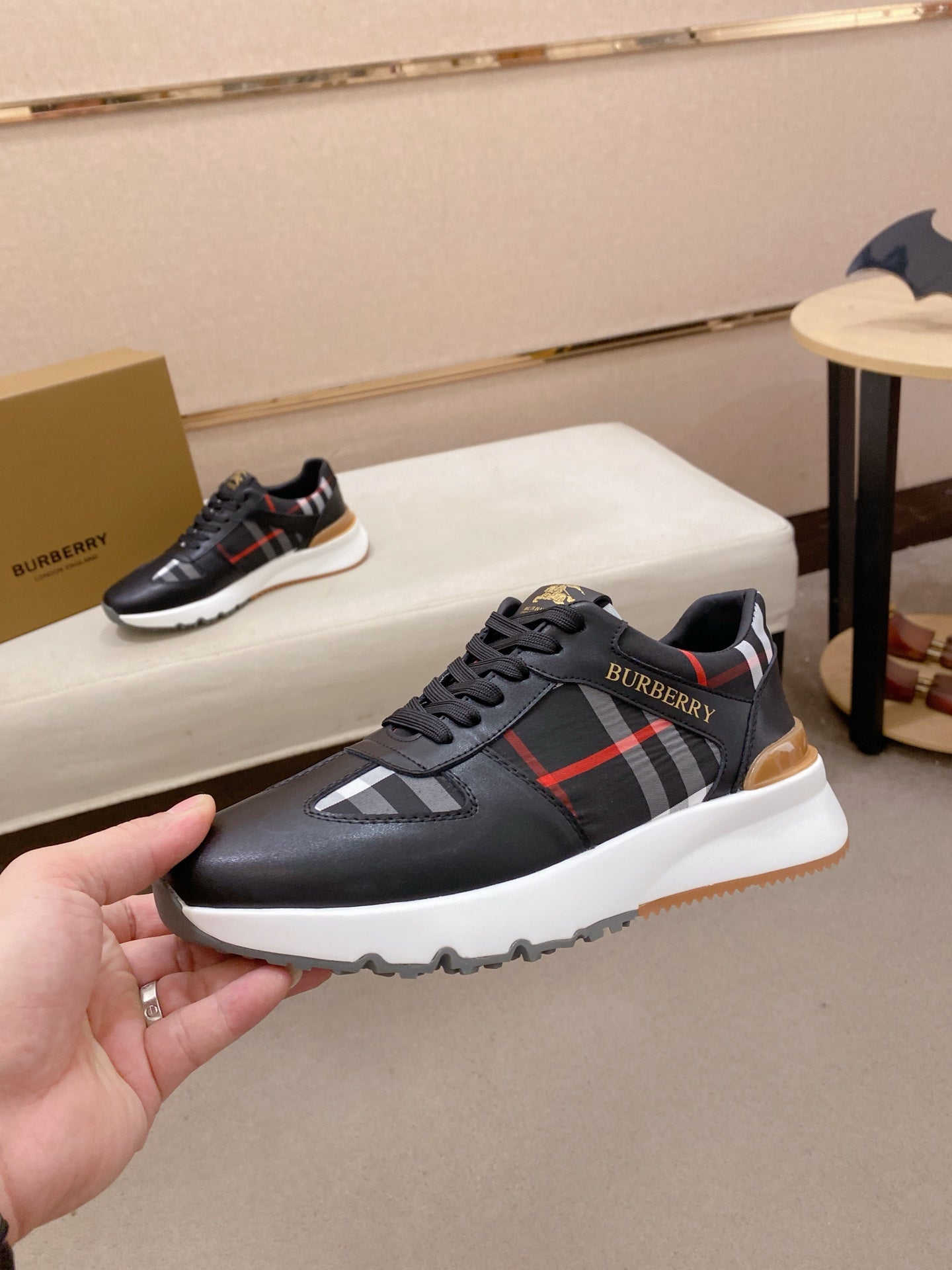 Burberry Italian Calfskin Leather Loafers