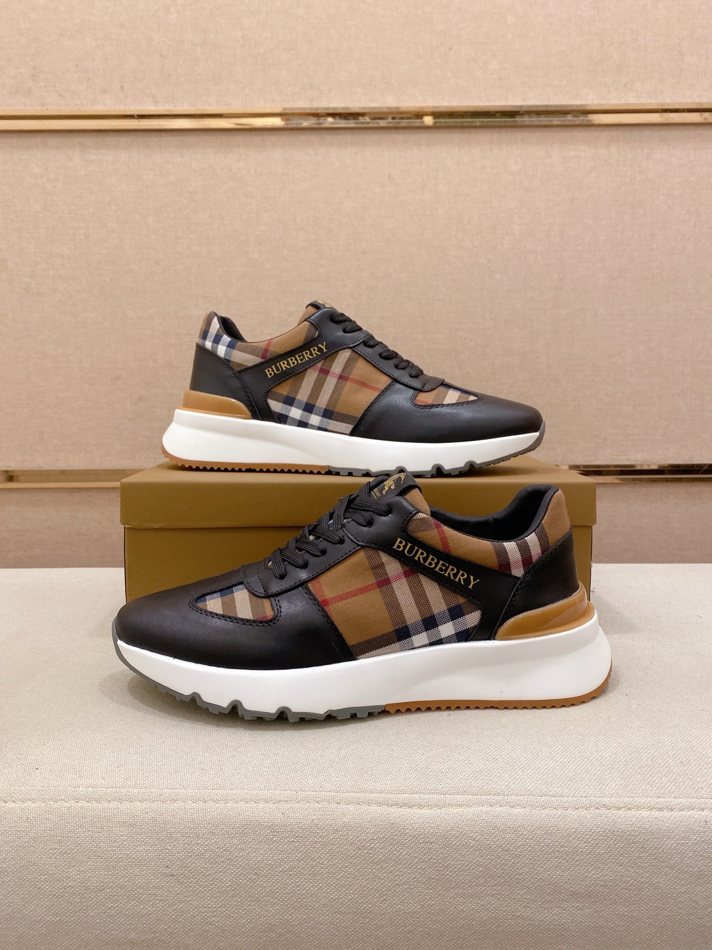 Burberry Italian Calfskin Leather Loafers