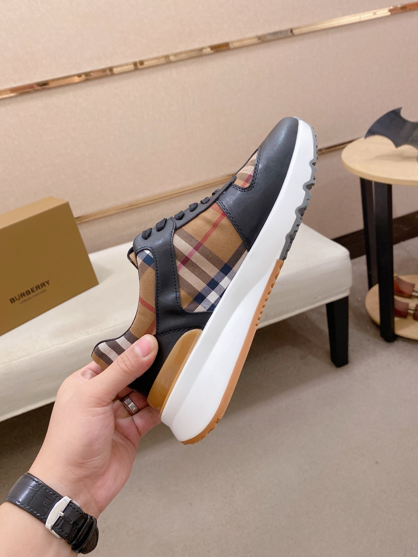 Burberry Italian Calfskin Leather Loafers