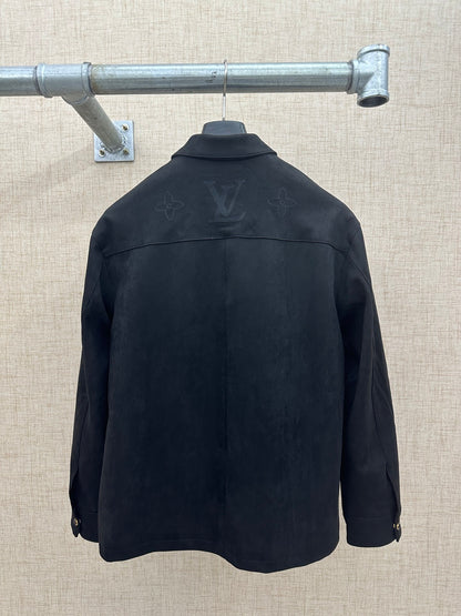 Louis Vuitton Black Monogram Collared Jacket