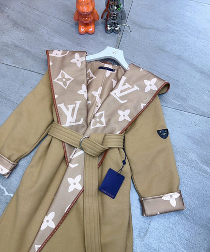 Louis Vuitton Monogram Hooded Wool Coat