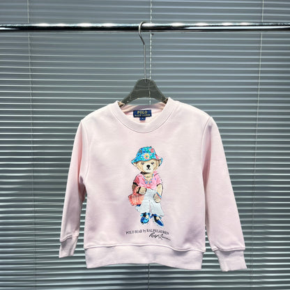 Ralph Lauren Luxury Kids Fleece-Lined Bear Crewneck Sweatshirt – Kids Collection