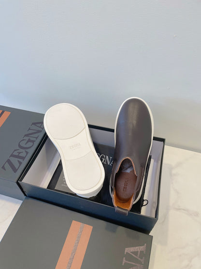 Zegna COUTURE Triple Stitch Leather Sneakers