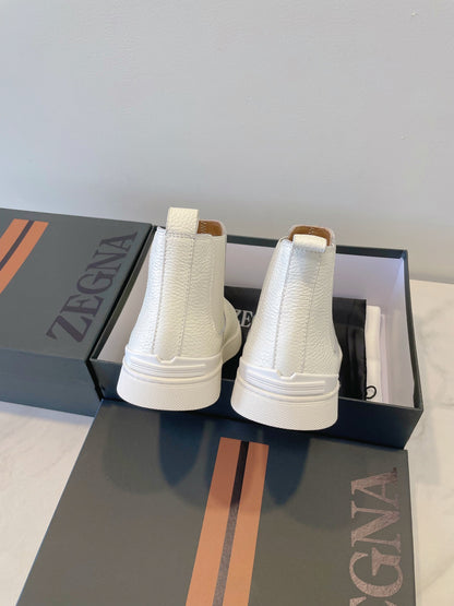 Zegna COUTURE Triple Stitch Leather Sneakers