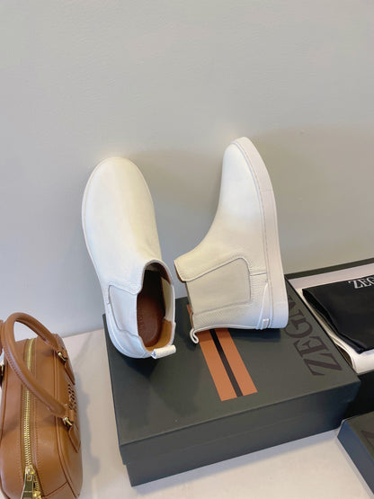 Zegna COUTURE Triple Stitch Leather Sneakers