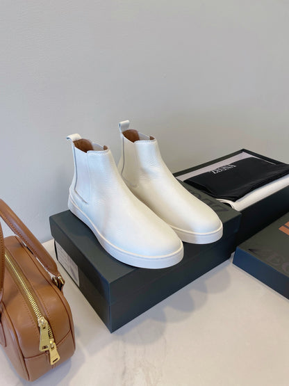 Zegna COUTURE Triple Stitch Leather Sneakers