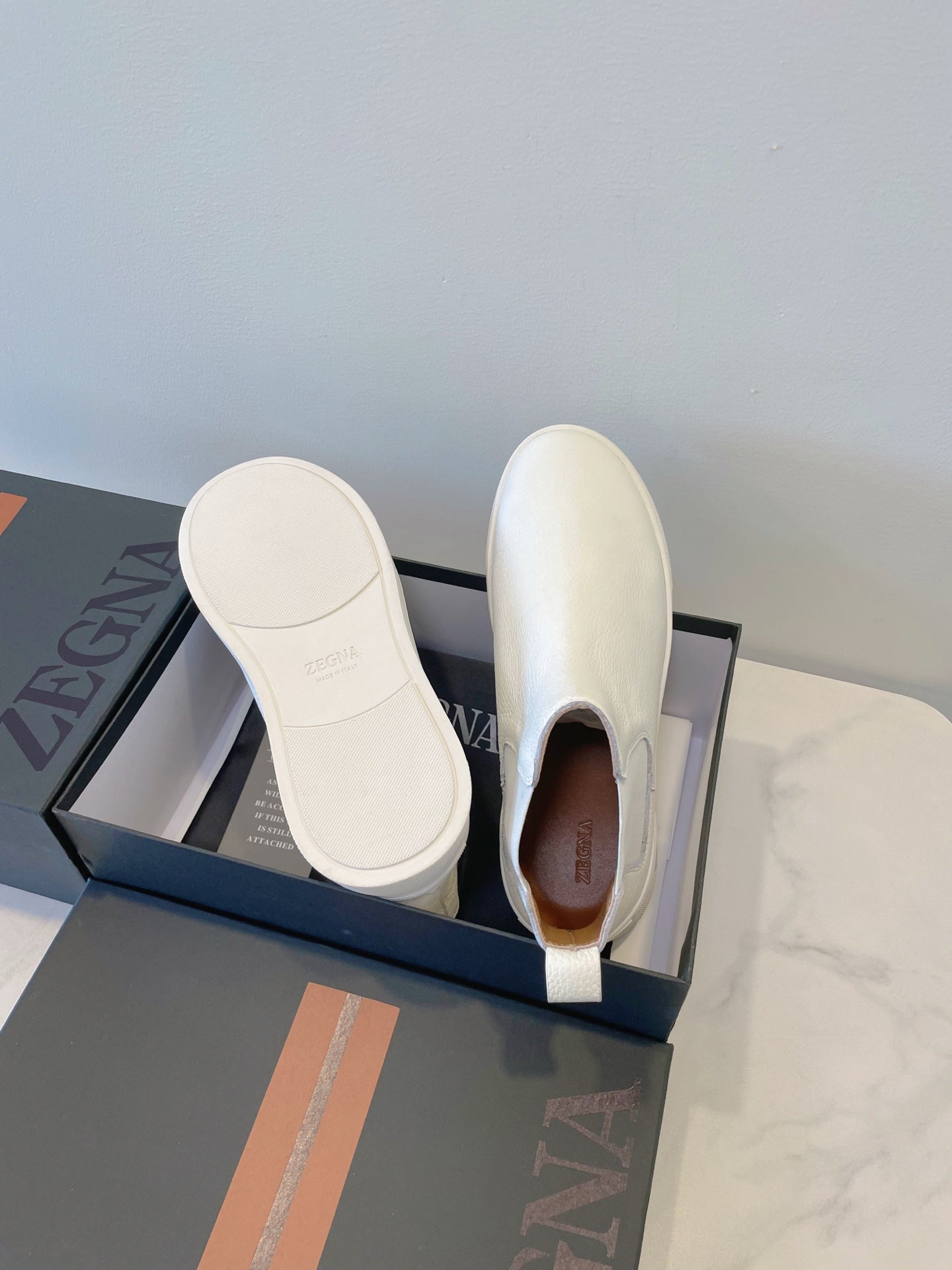 Zegna COUTURE Triple Stitch Leather Sneakers