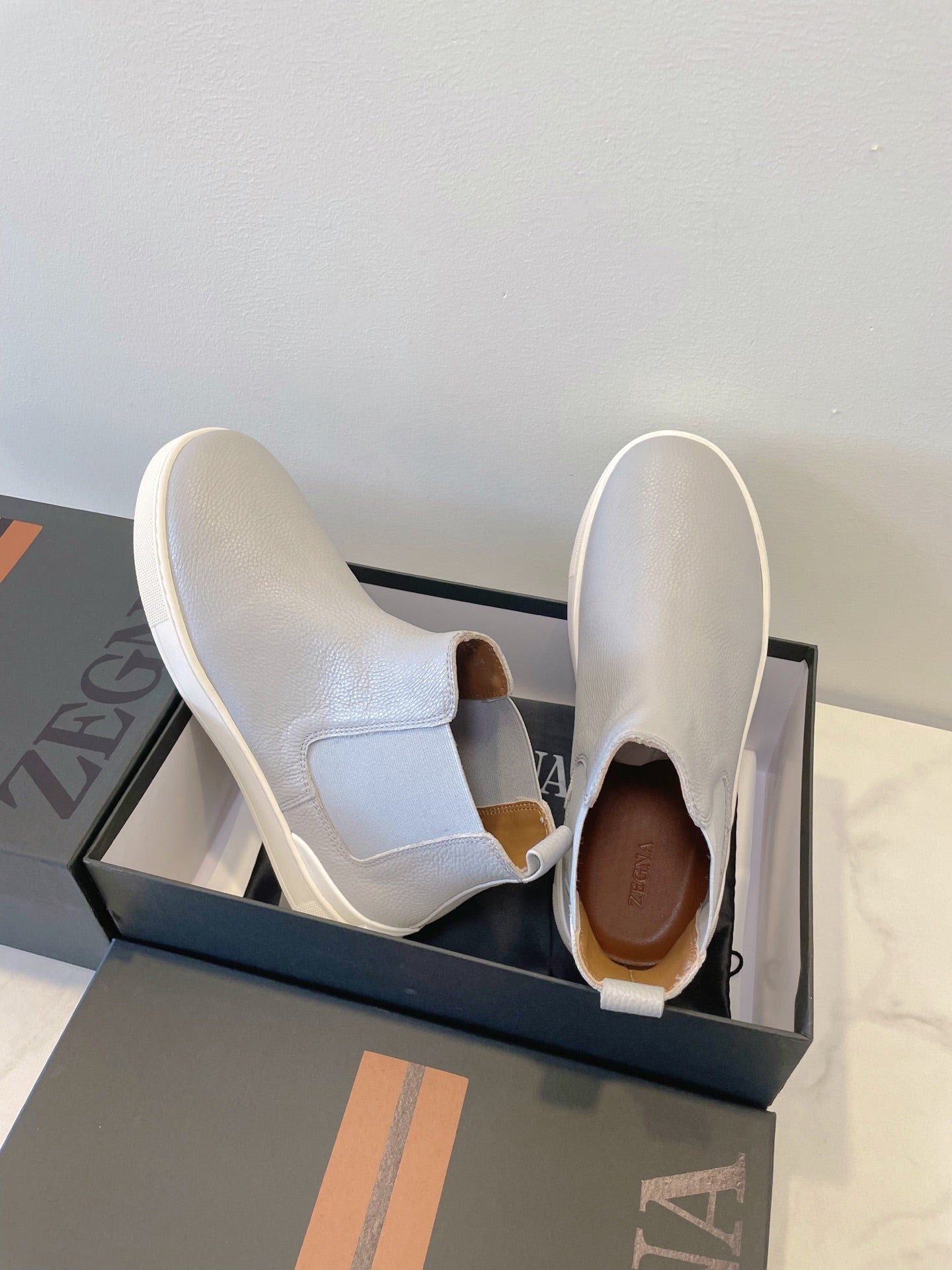 Zegna COUTURE Triple Stitch Leather Sneakers