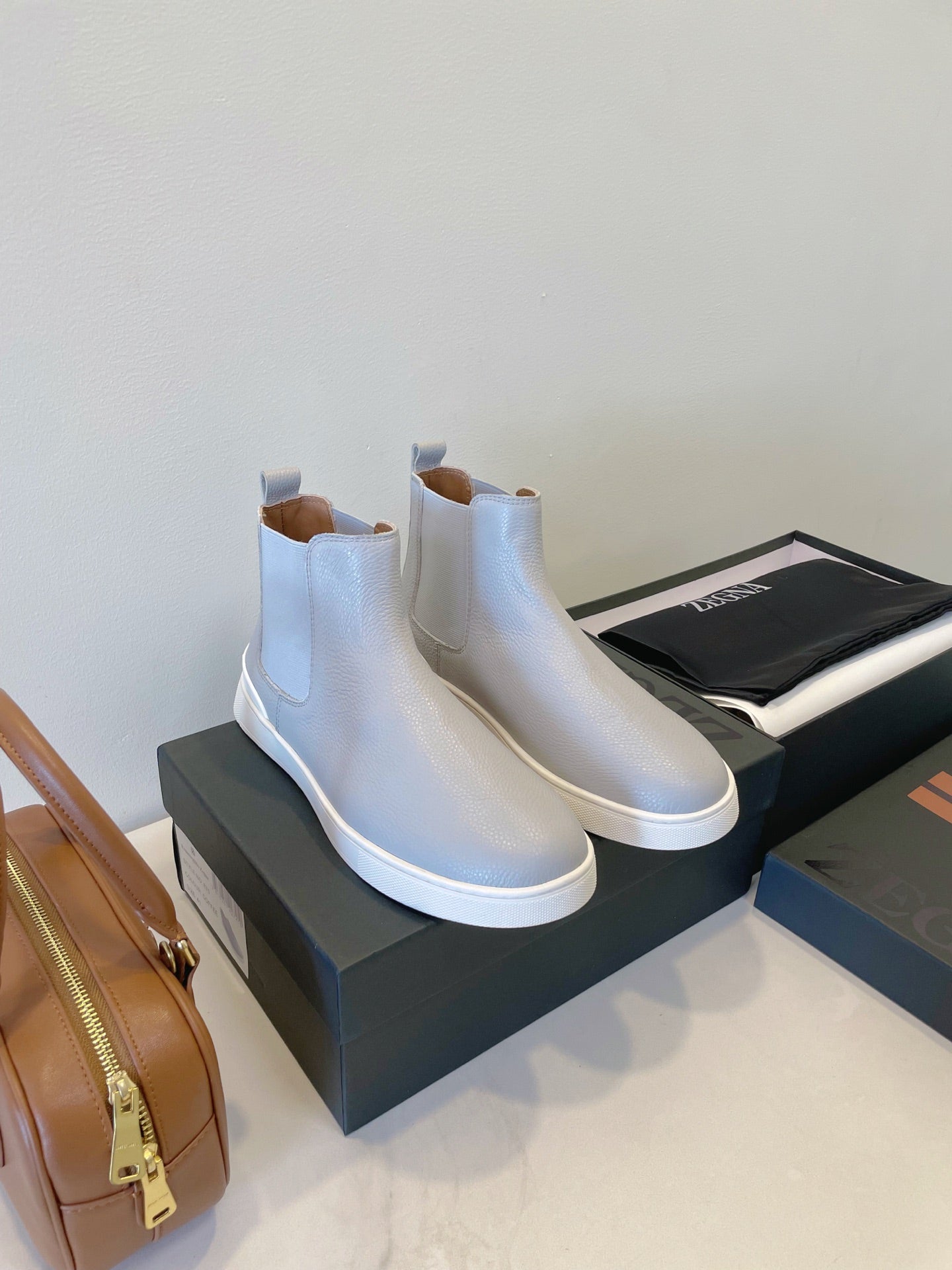 Zegna COUTURE Triple Stitch Leather Sneakers