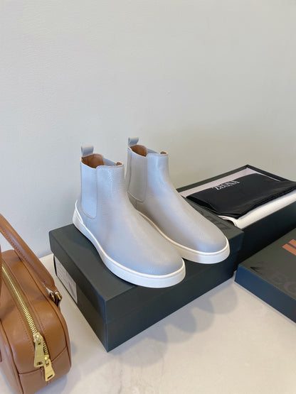 Zegna COUTURE Triple Stitch Leather Sneakers