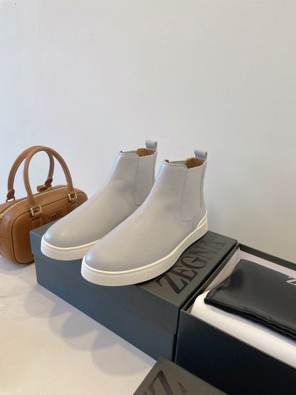 Zegna COUTURE Triple Stitch Leather Sneakers