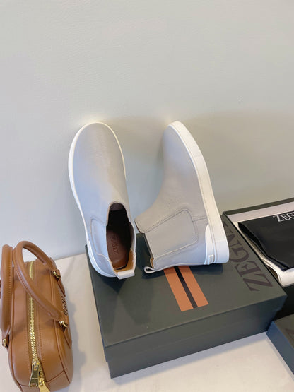 Zegna COUTURE Triple Stitch Leather Sneakers