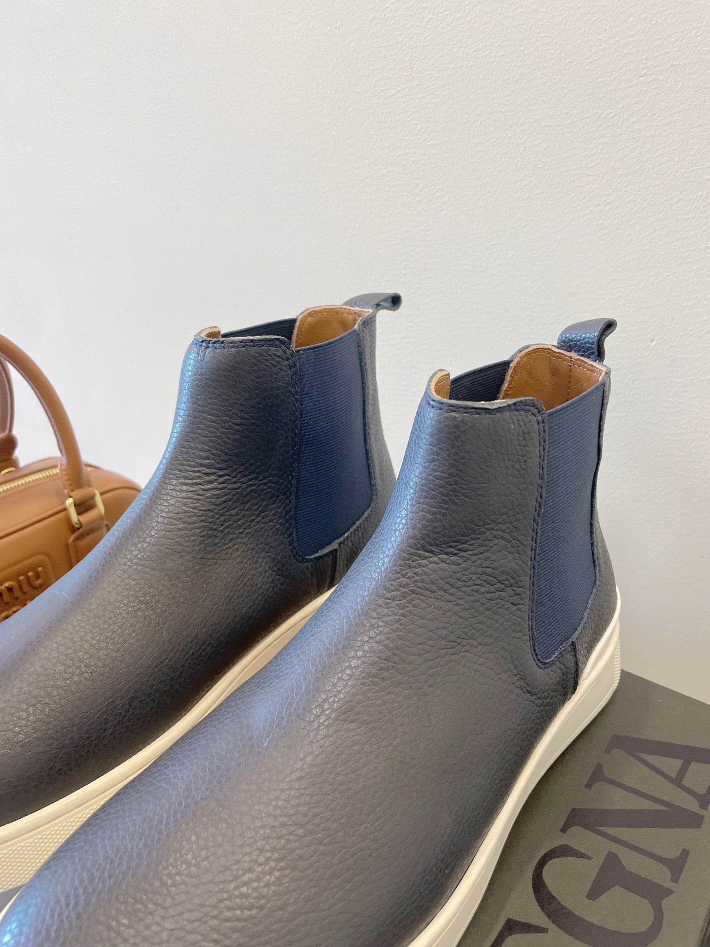 Zegna COUTURE Triple Stitch Leather Sneakers