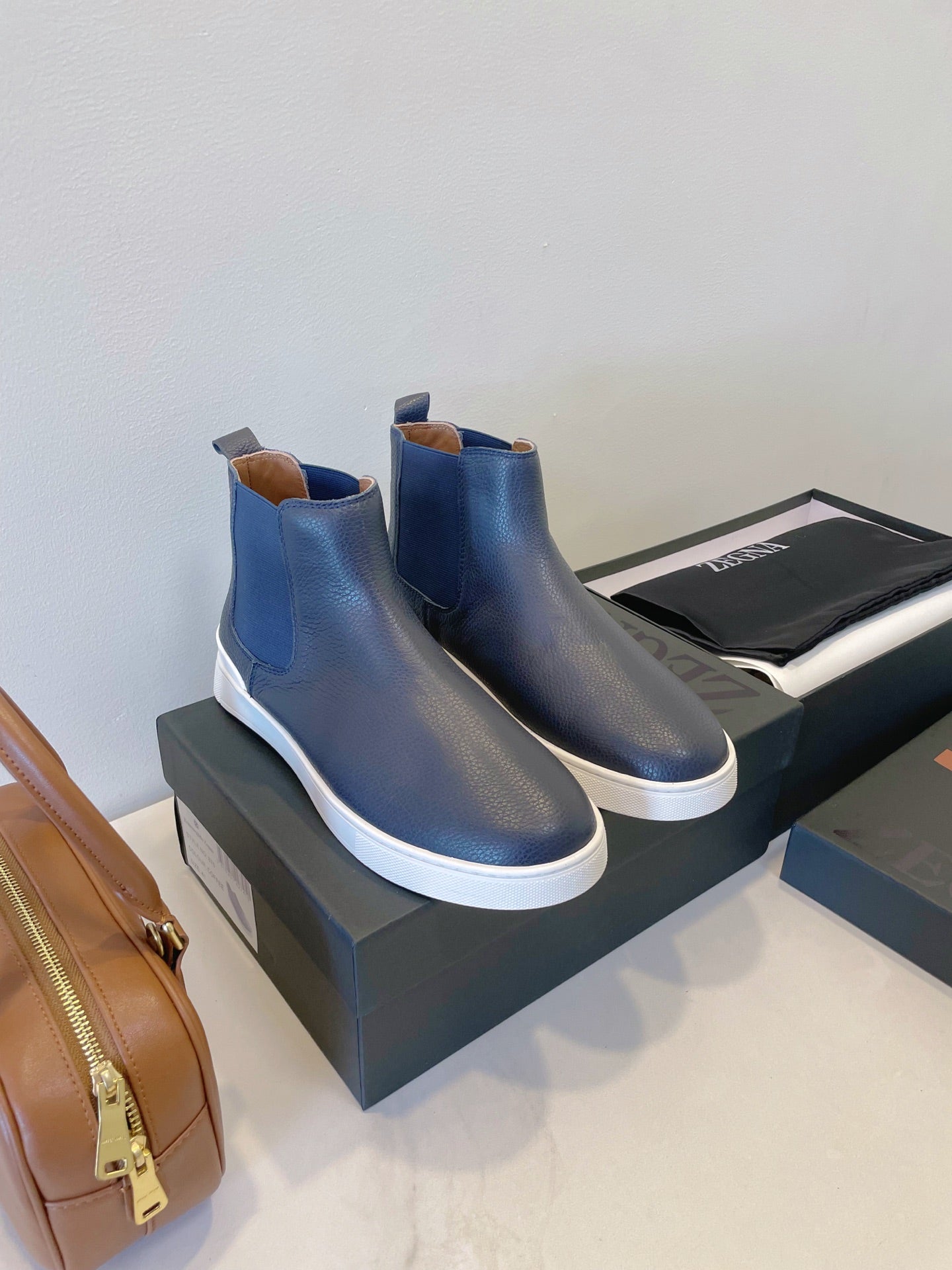 Zegna COUTURE Triple Stitch Leather Sneakers