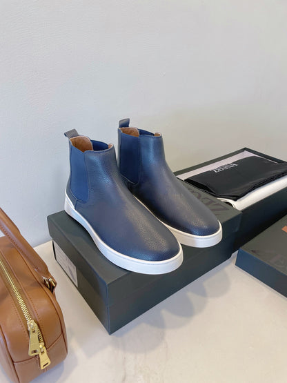 Zegna COUTURE Triple Stitch Leather Sneakers