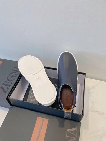 Zegna COUTURE Triple Stitch Leather Sneakers