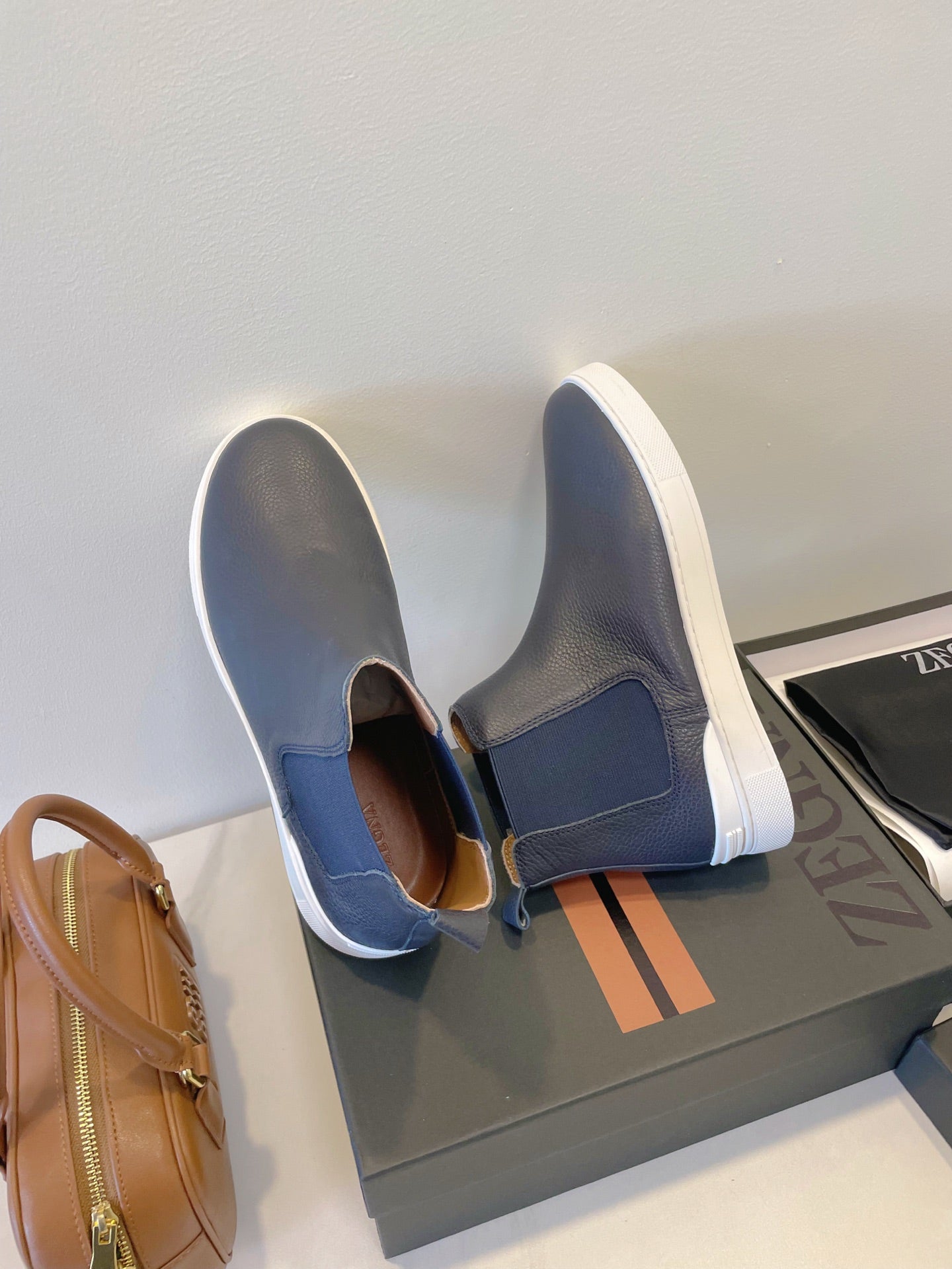 Zegna COUTURE Triple Stitch Leather Sneakers