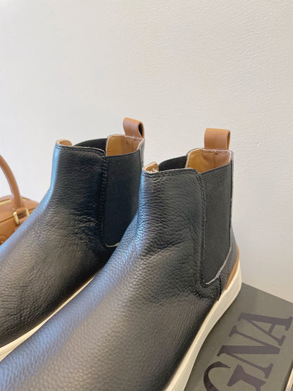 Zegna COUTURE Triple Stitch Leather Sneakers