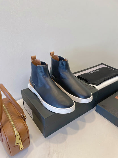 Zegna COUTURE Triple Stitch Leather Sneakers