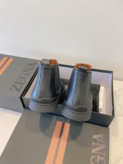 Zegna COUTURE Triple Stitch Leather Sneakers