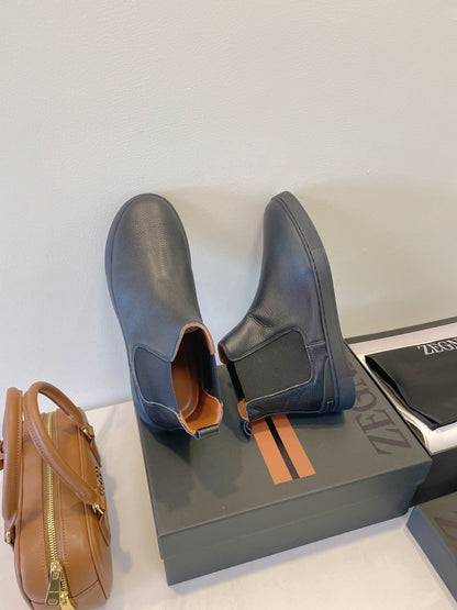 Zegna COUTURE Triple Stitch Leather Sneakers