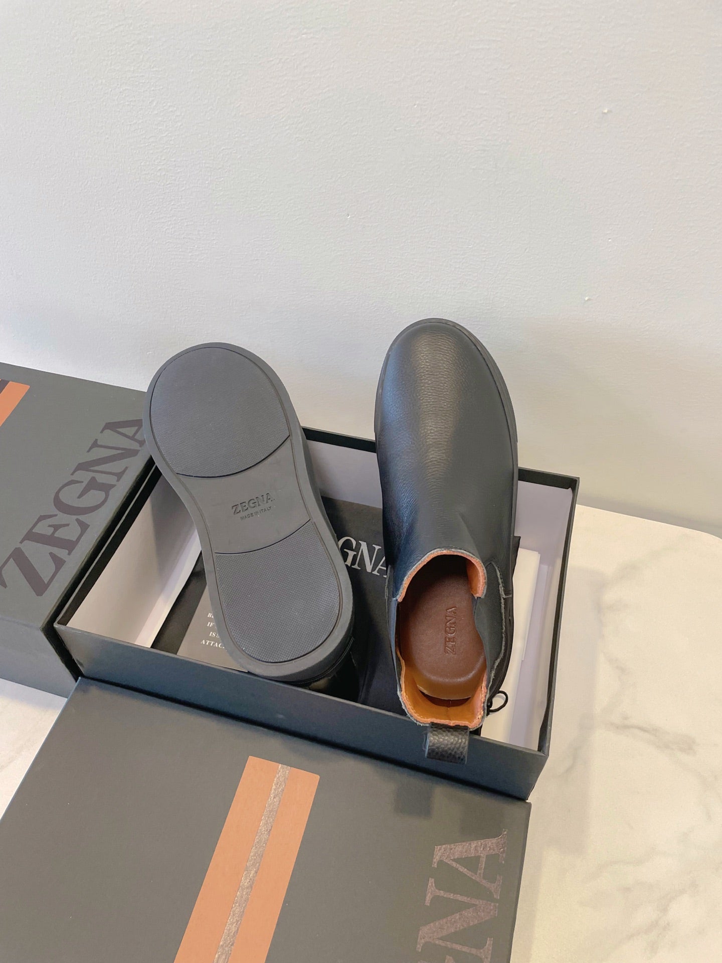 Zegna COUTURE Triple Stitch Leather Sneakers