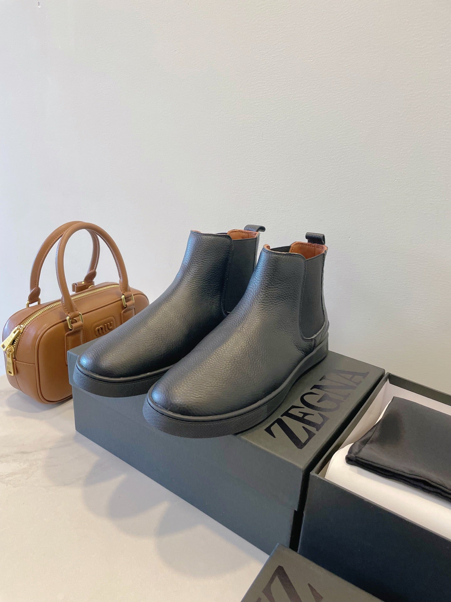 Zegna COUTURE Triple Stitch Leather Sneakers