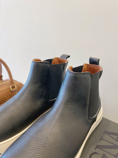 Zegna COUTURE Triple Stitch Leather Sneakers