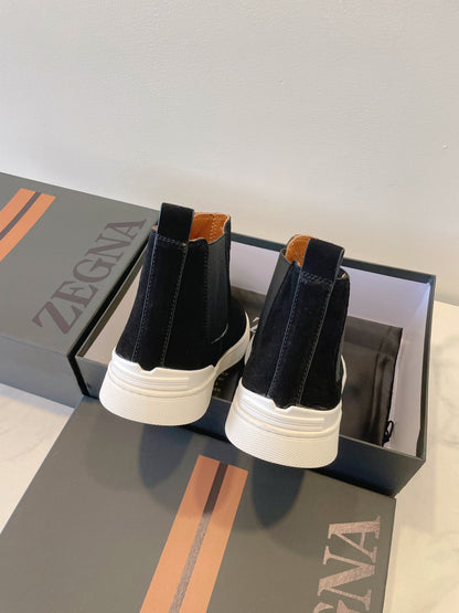 Zegna COUTURE Triple Stitch Leather Sneakers