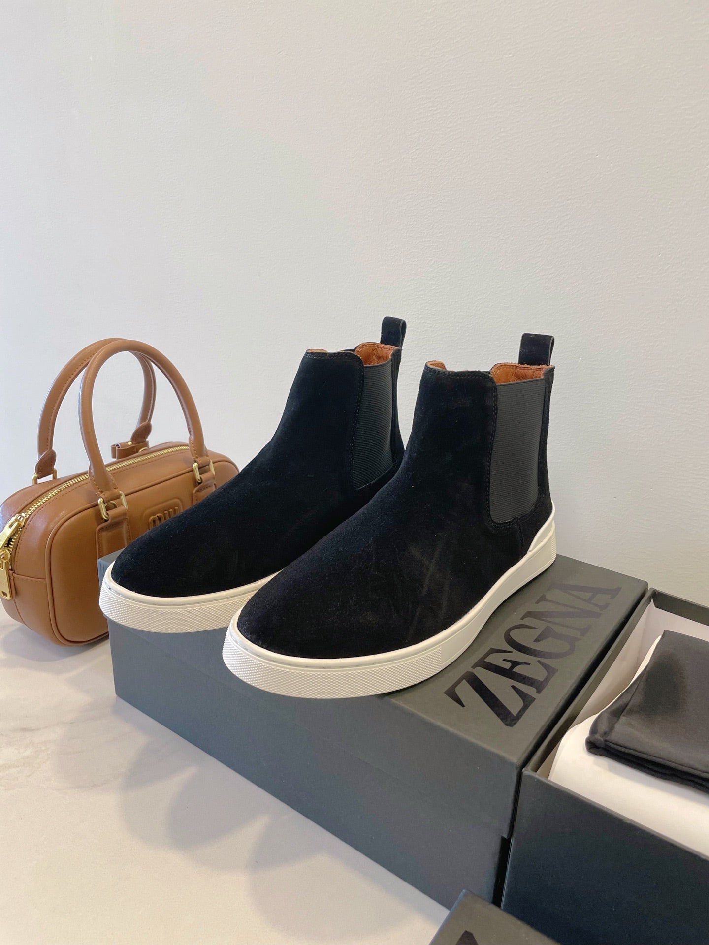 Zegna COUTURE Triple Stitch Leather Sneakers