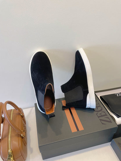 Zegna COUTURE Triple Stitch Leather Sneakers