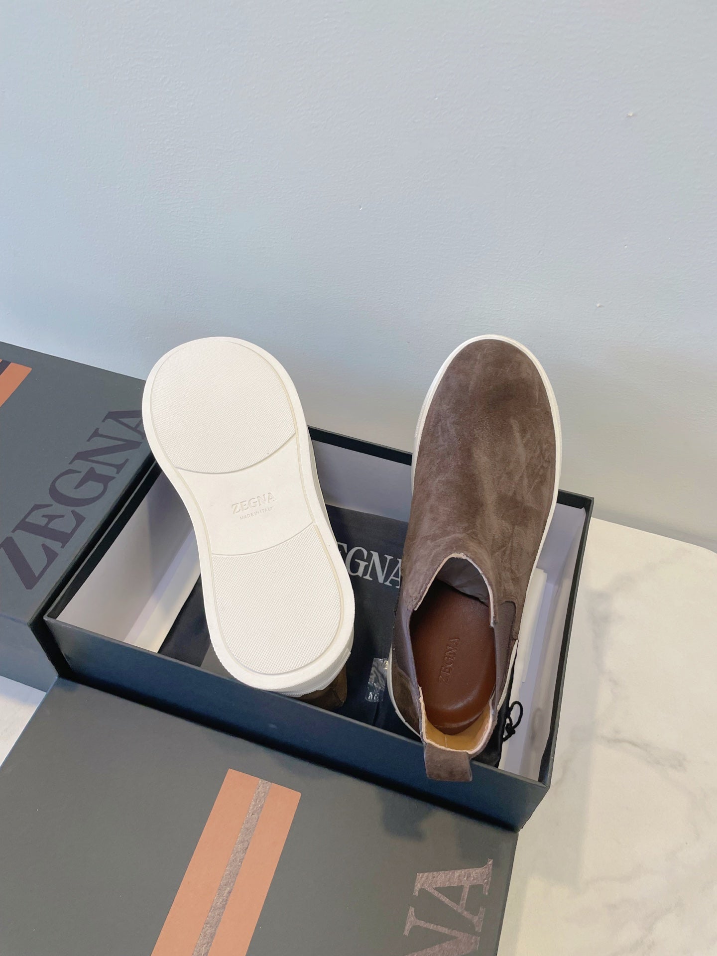 Zegna COUTURE Triple Stitch Leather Sneakers