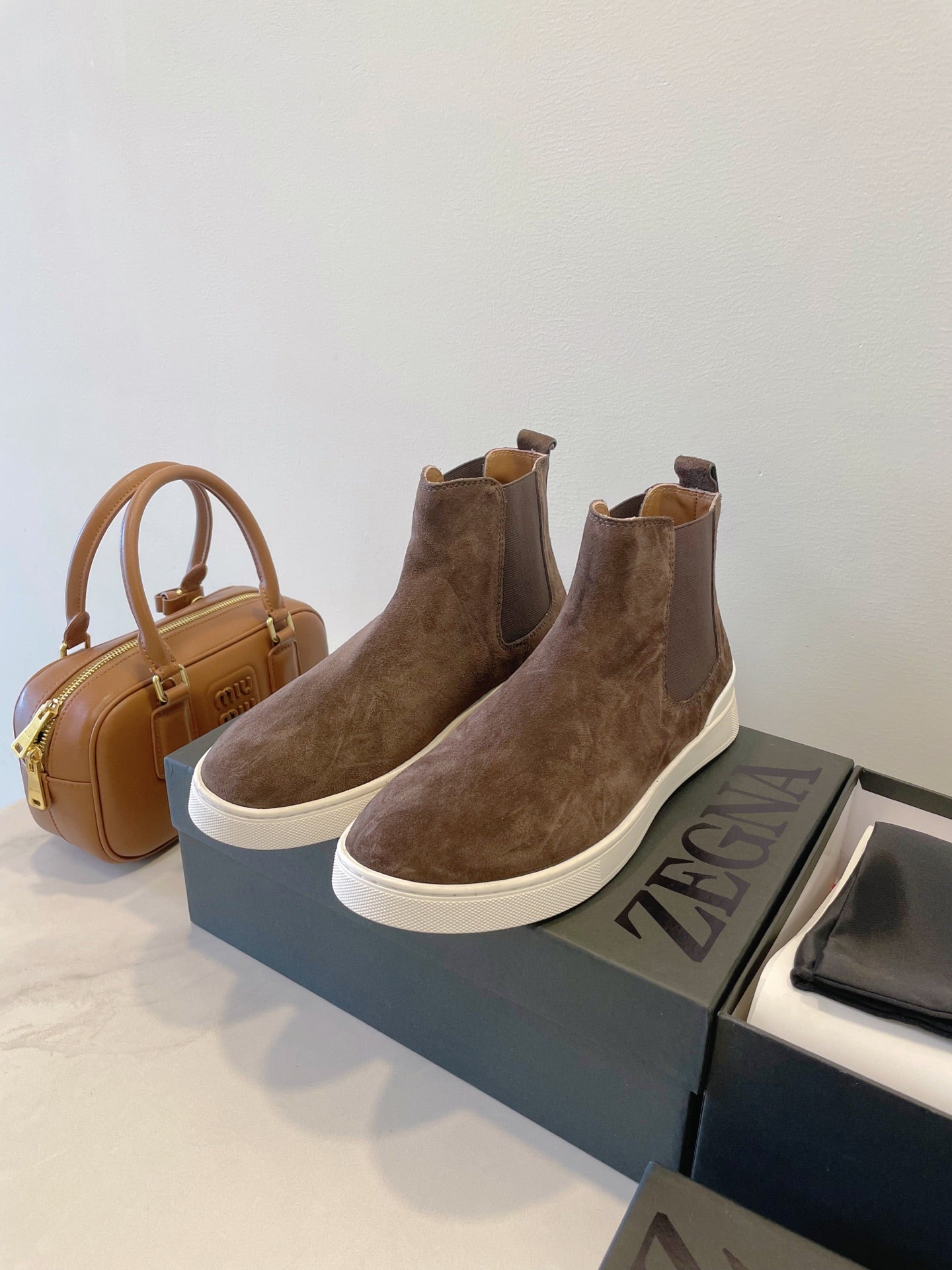 Zegna COUTURE Triple Stitch Leather Sneakers