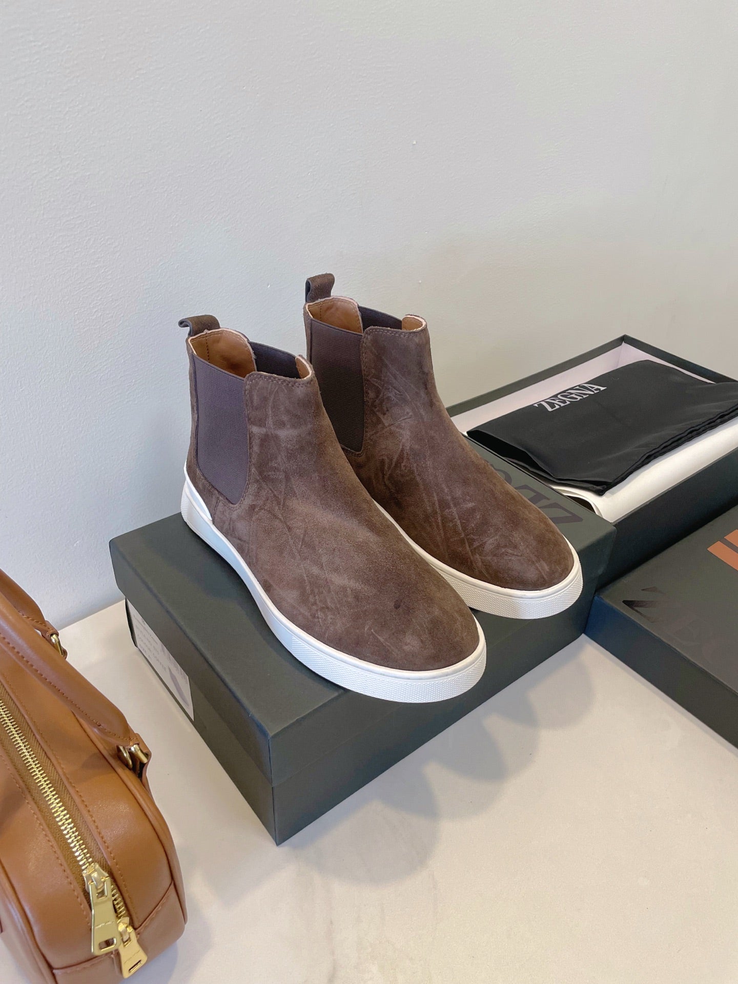 Zegna COUTURE Triple Stitch Leather Sneakers