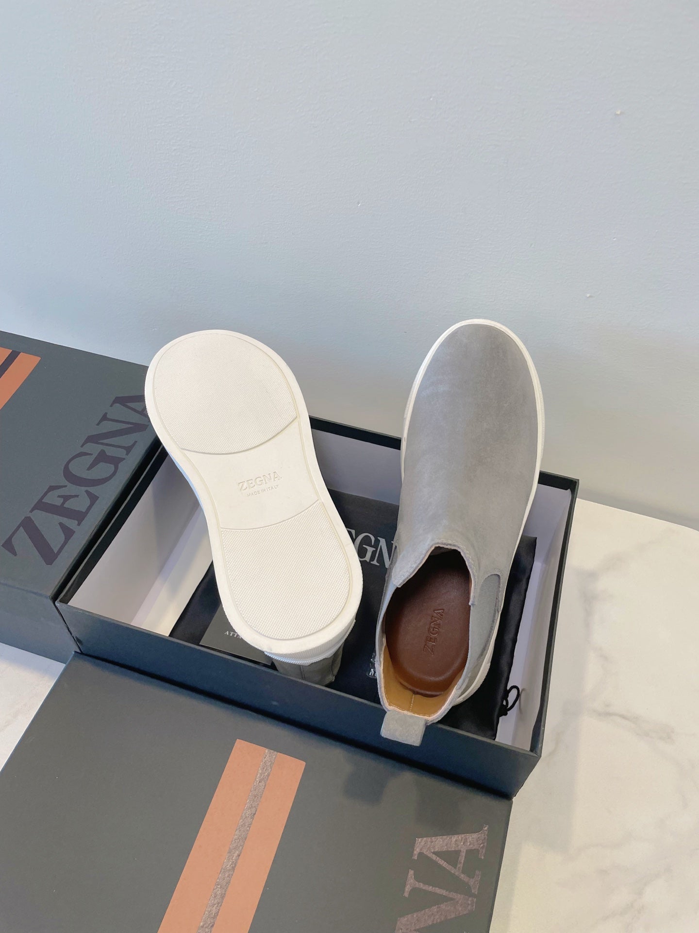 Zegna COUTURE Triple Stitch Leather Sneakers