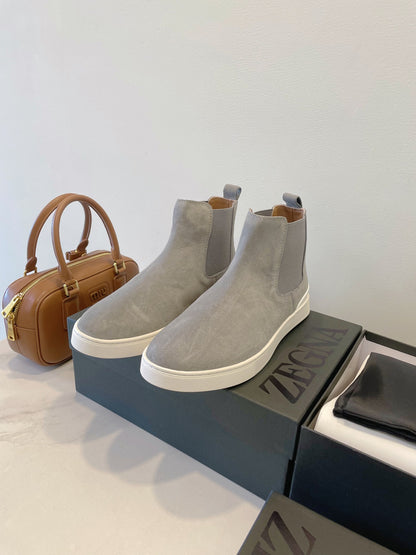 Zegna COUTURE Triple Stitch Leather Sneakers