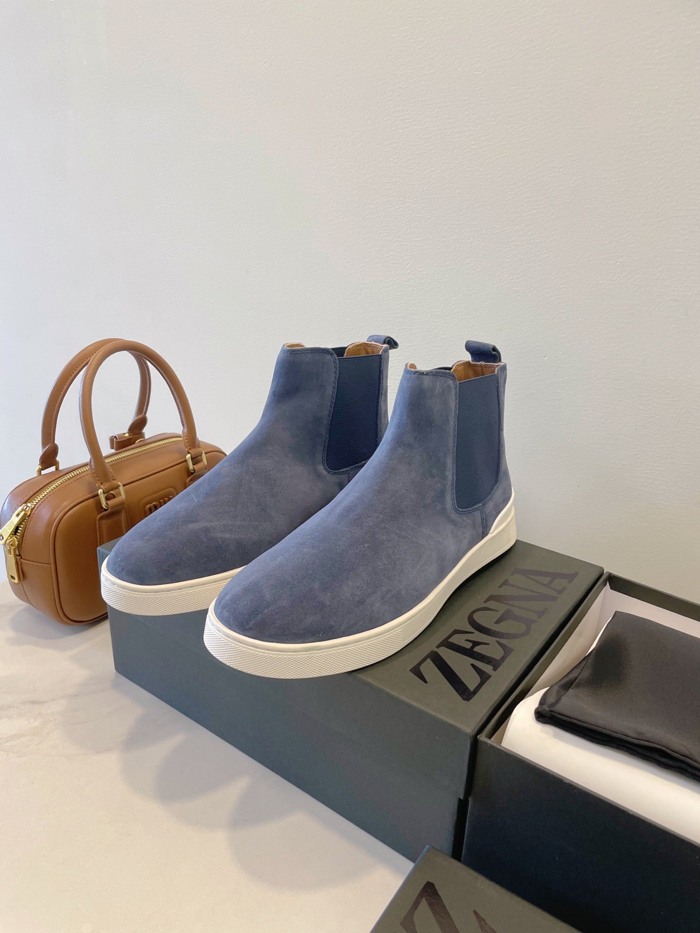 Zegna COUTURE Triple Stitch Leather Sneakers