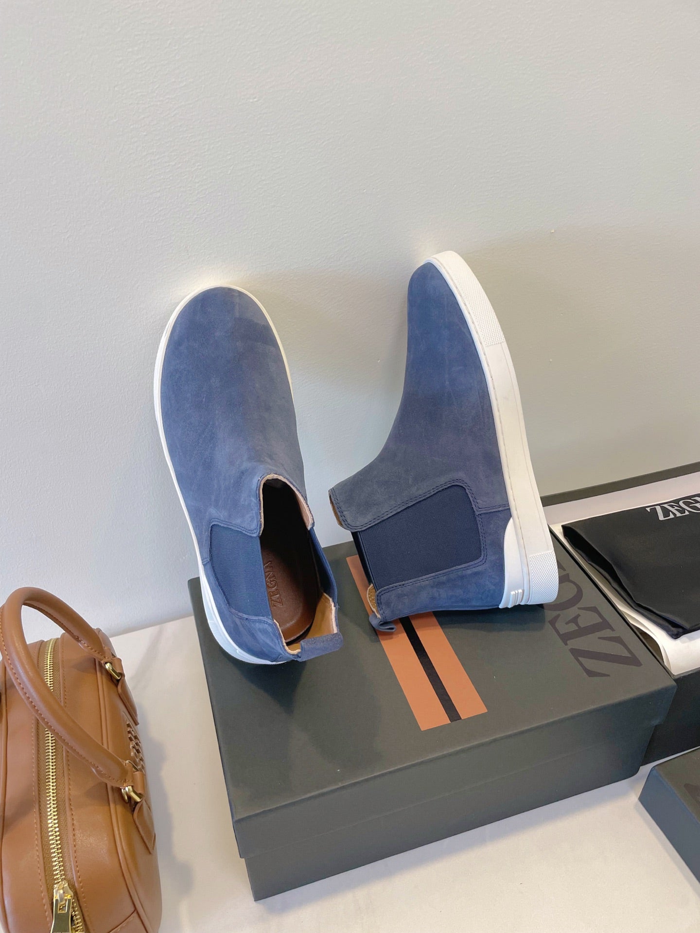 Zegna COUTURE Triple Stitch Leather Sneakers