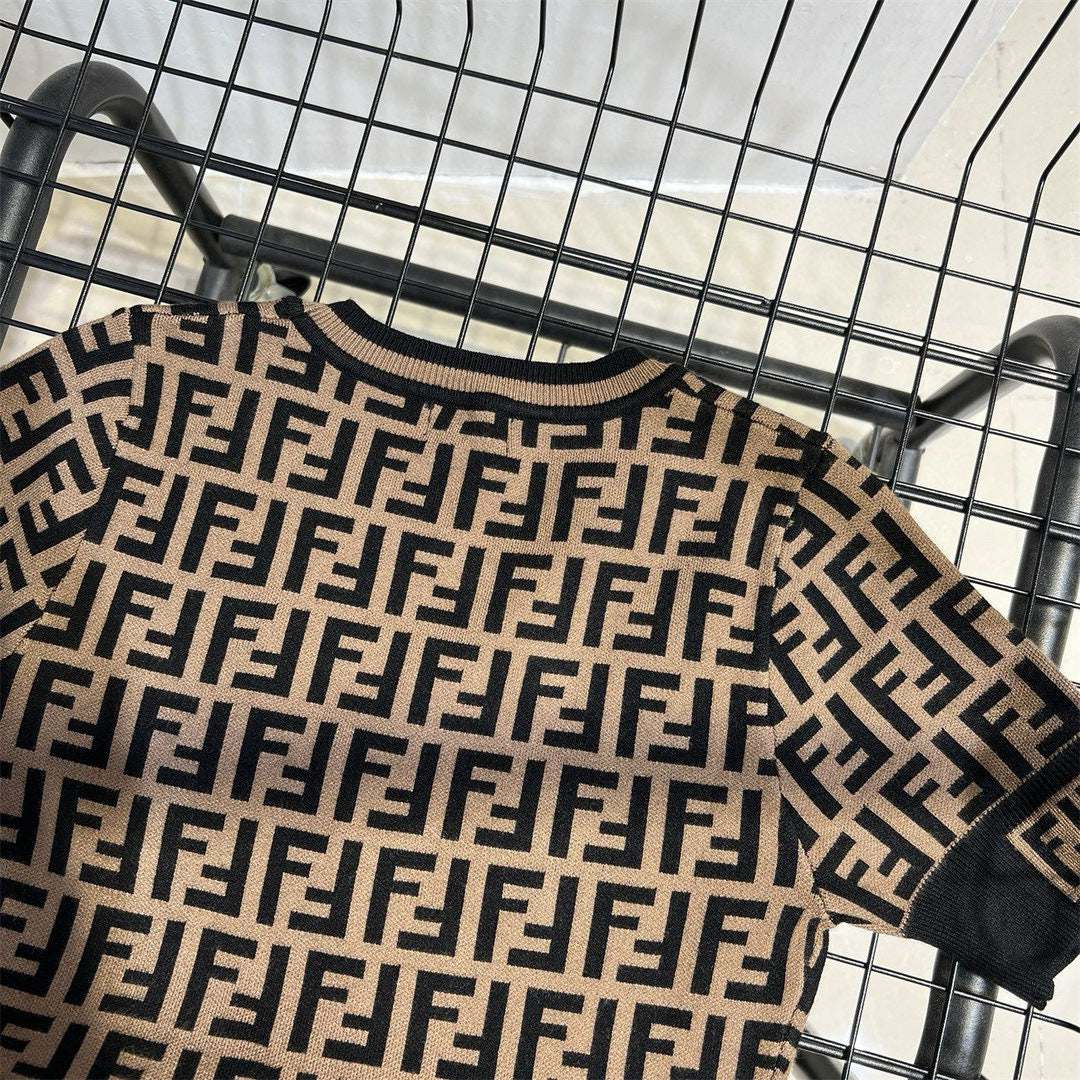 Fendi Double F Monogram Jacquard Knit Dress