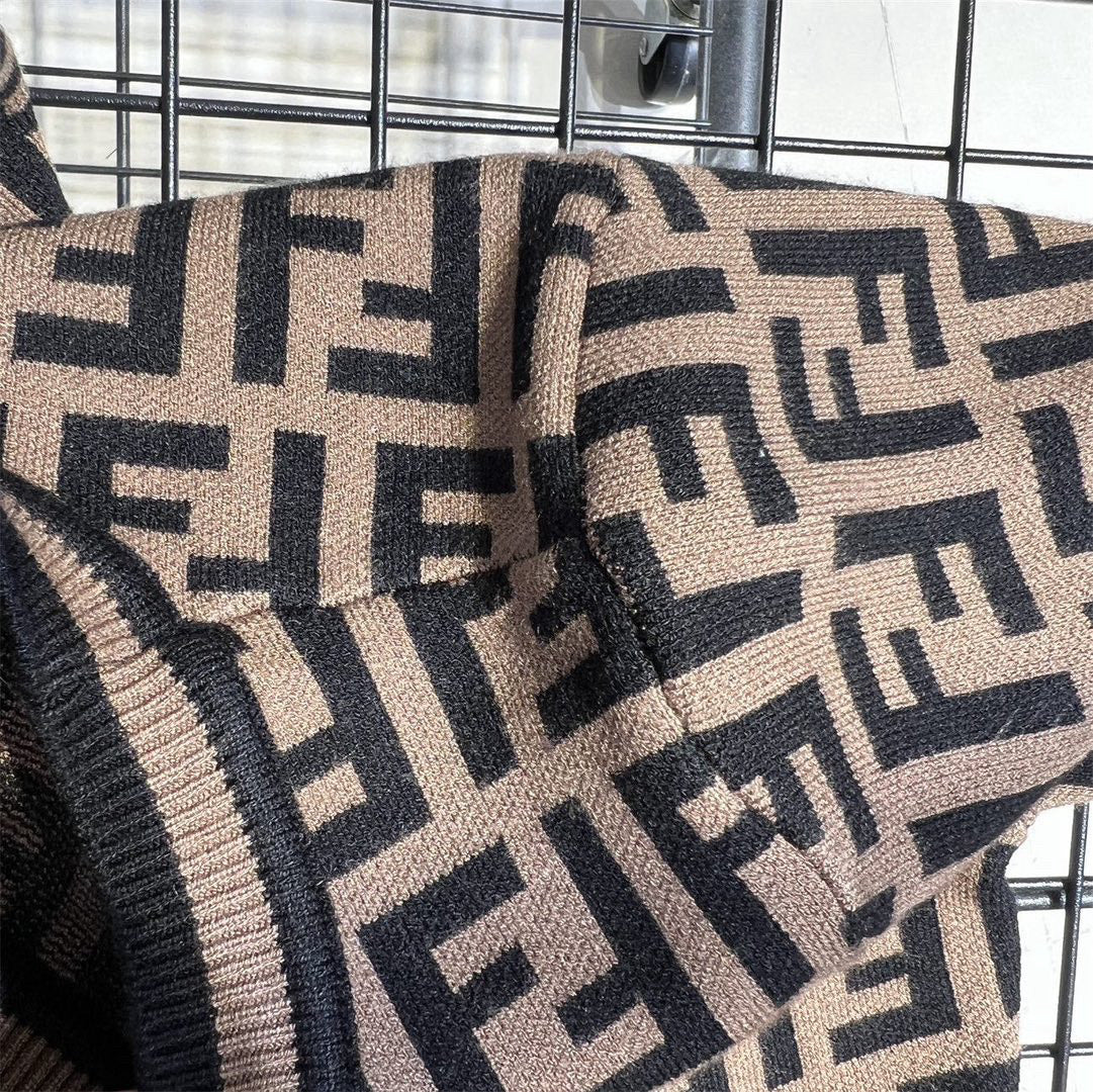 Fendi Double F Monogram Jacquard Knit Dress