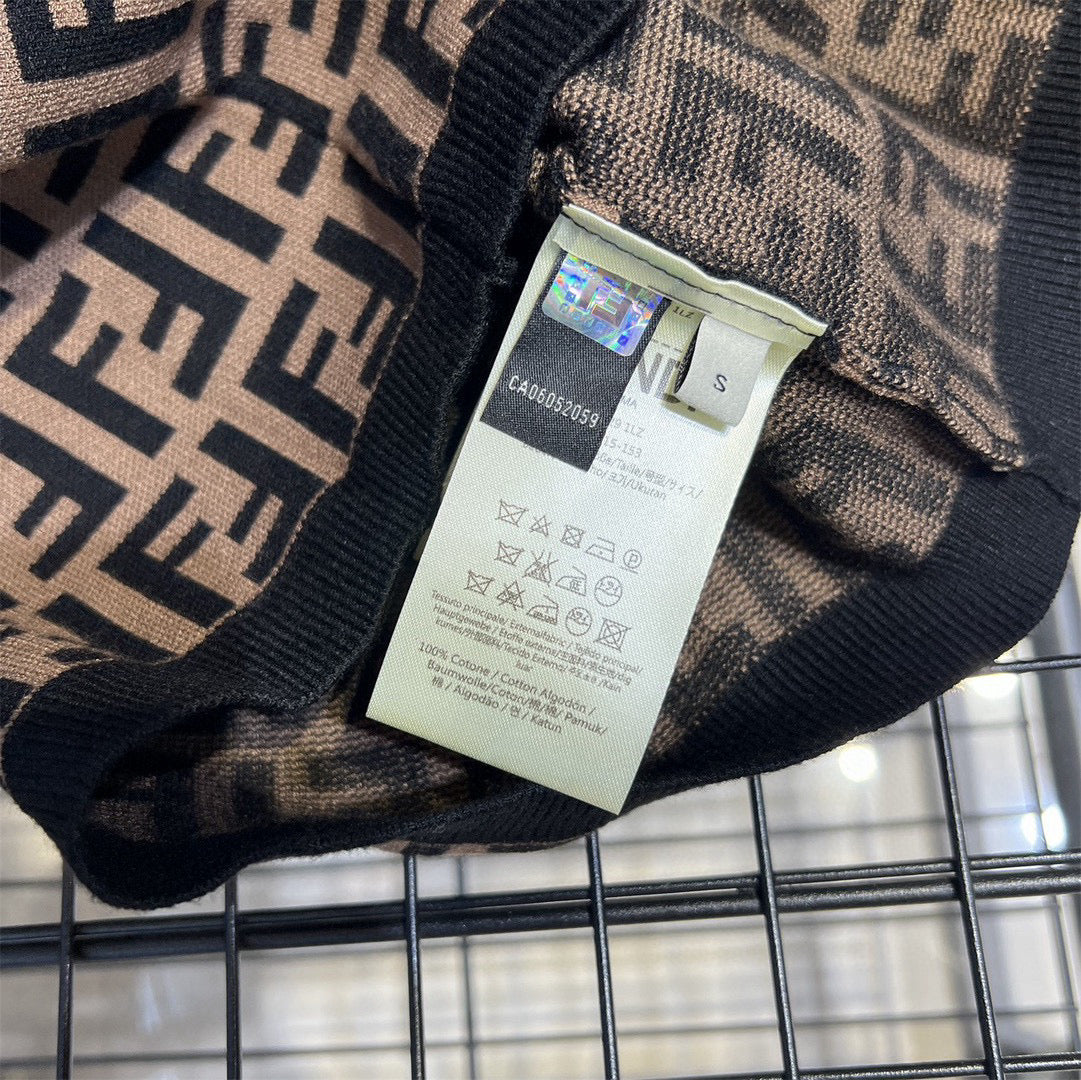 Fendi Double F Monogram Jacquard Knit Dress