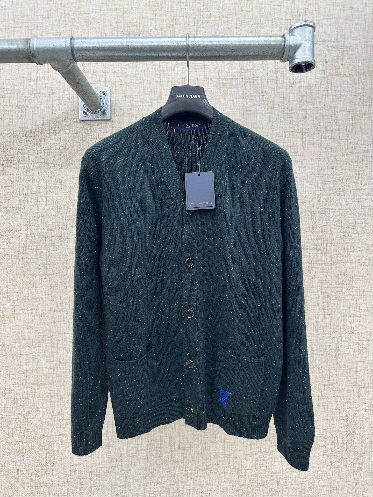 Louis Vuitton Speckled Cashmere V-Neck Cardigan