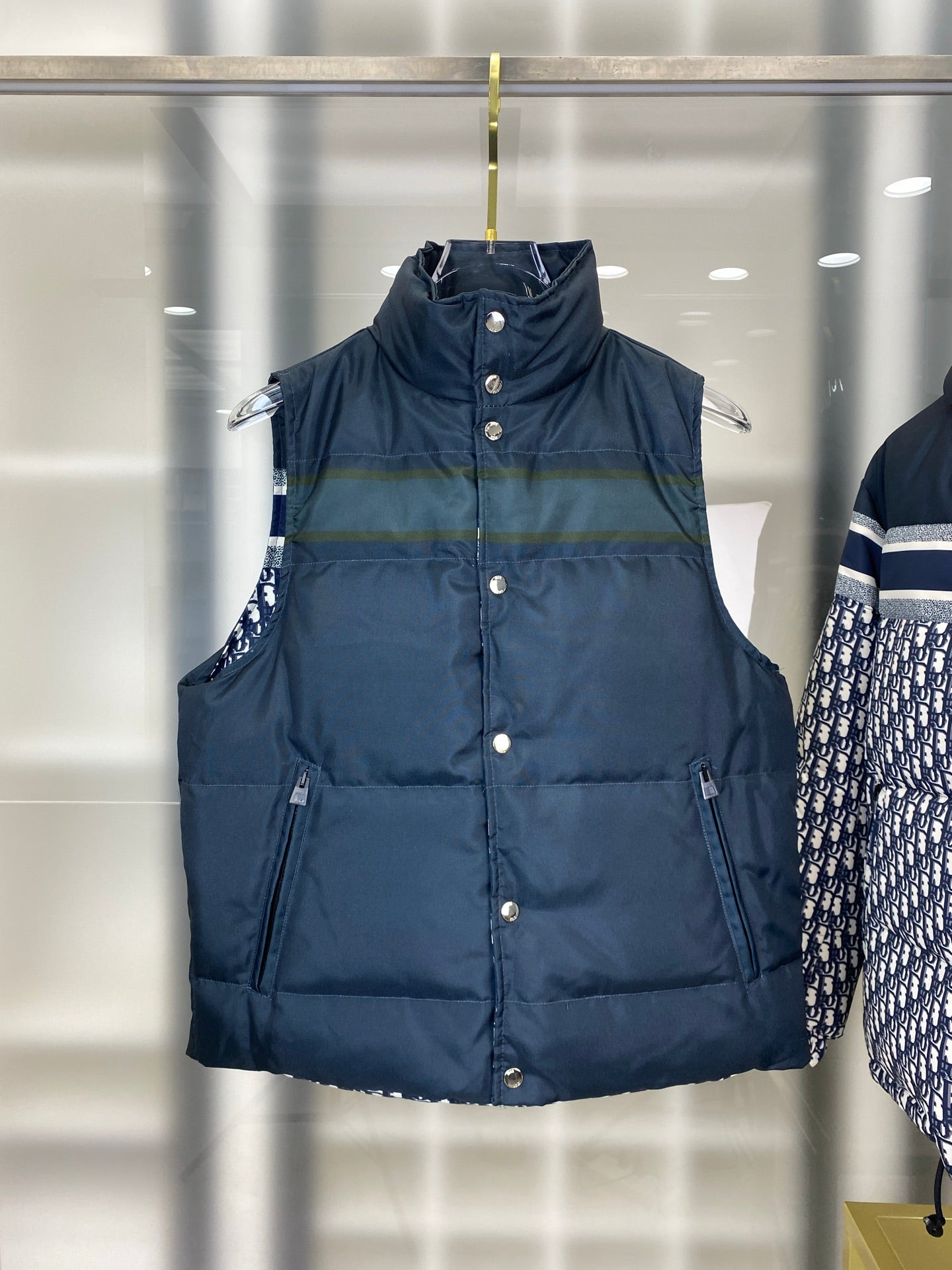 Dior Full Print Jacquard Reversible Down Vest – 22FW
