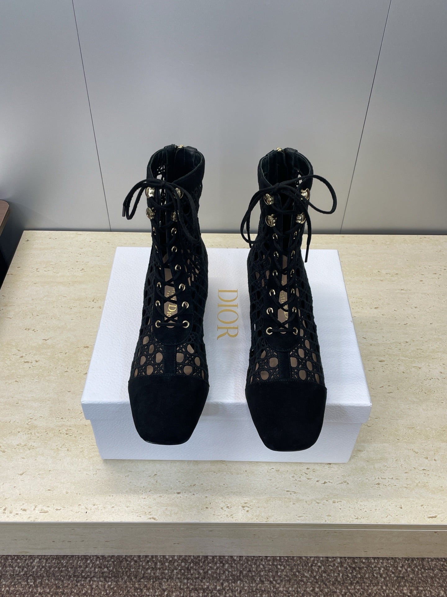 Dior D-Lcon Embroidered Ankle Boots – 2025FW