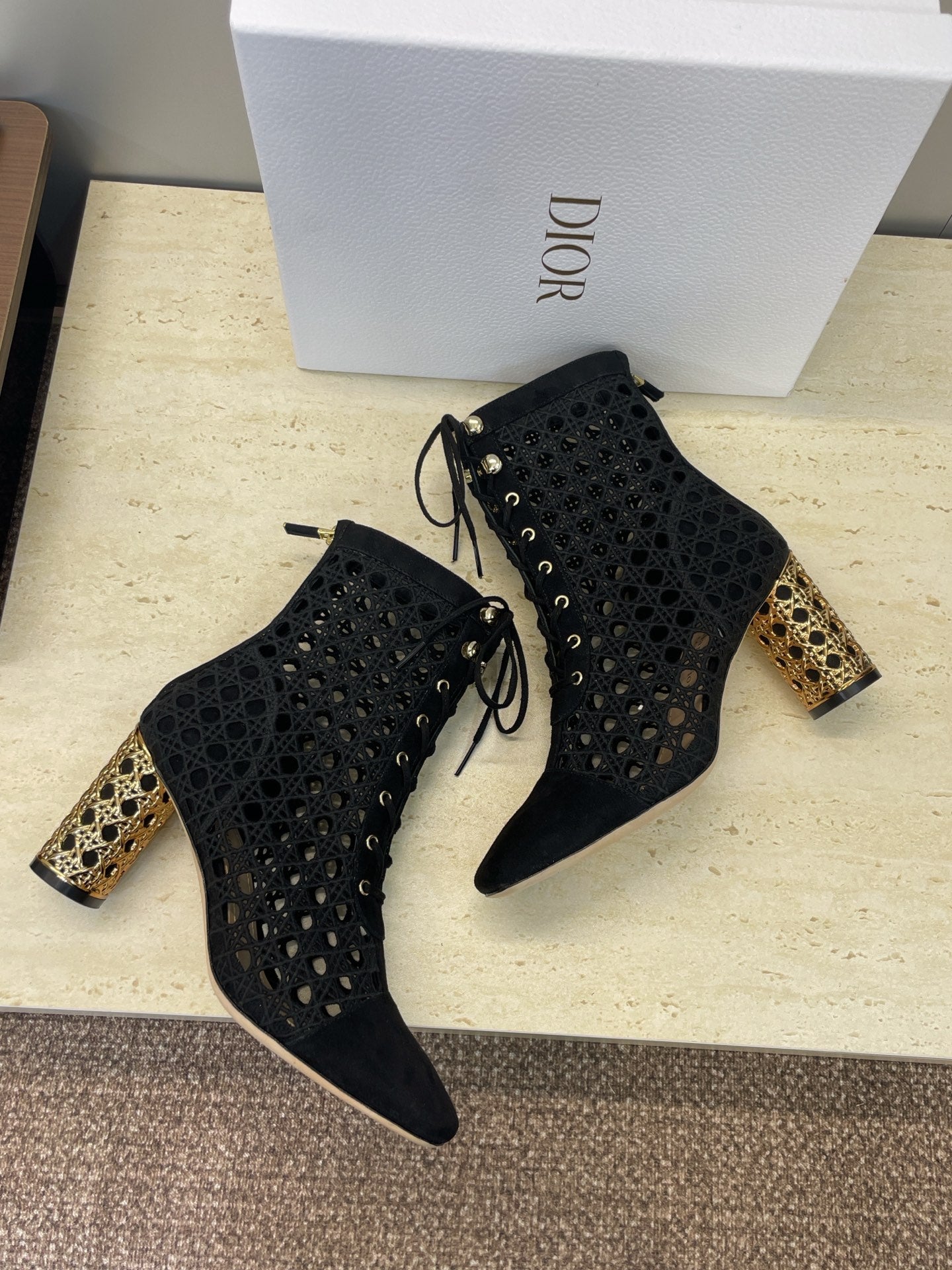 Dior D-Lcon Embroidered Ankle Boots – 2025FW