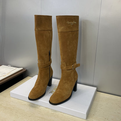 Dior D-Town Punk Chunky Heel Knight Boots – 2025FW