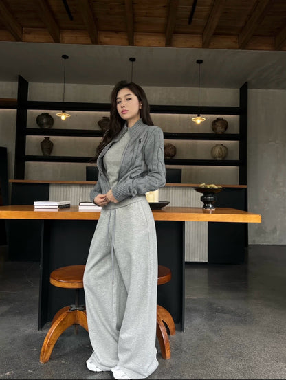 Ralph Lauren Double Zipper Cable Knit Cardigan