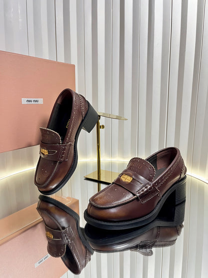 Miu Miu Lightweight Coin Platform Loafers