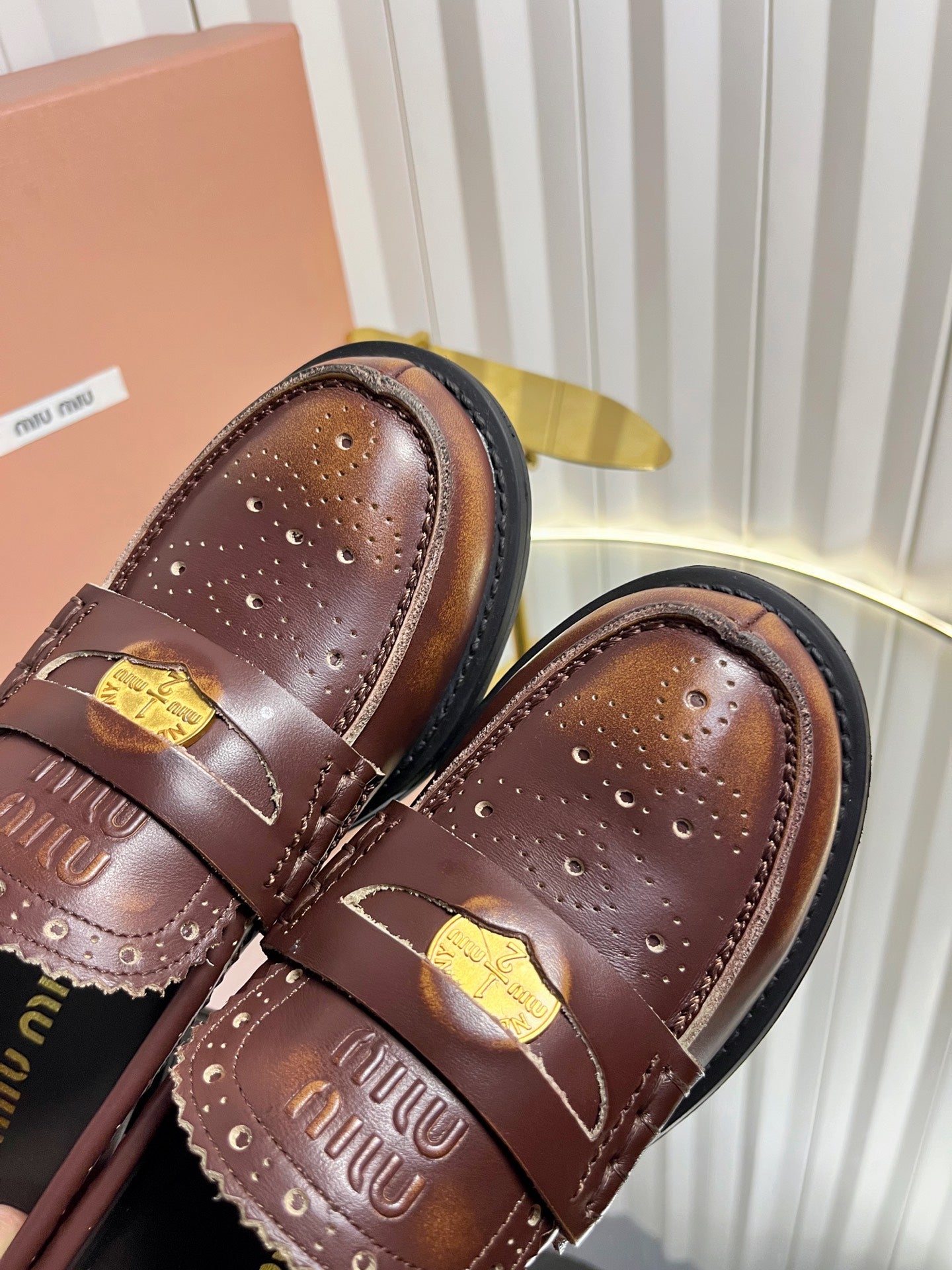 Miu Miu Lightweight Coin Platform Loafers