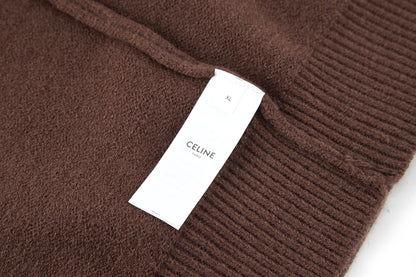 Celine Triomphe Embroidered Knit Sweater